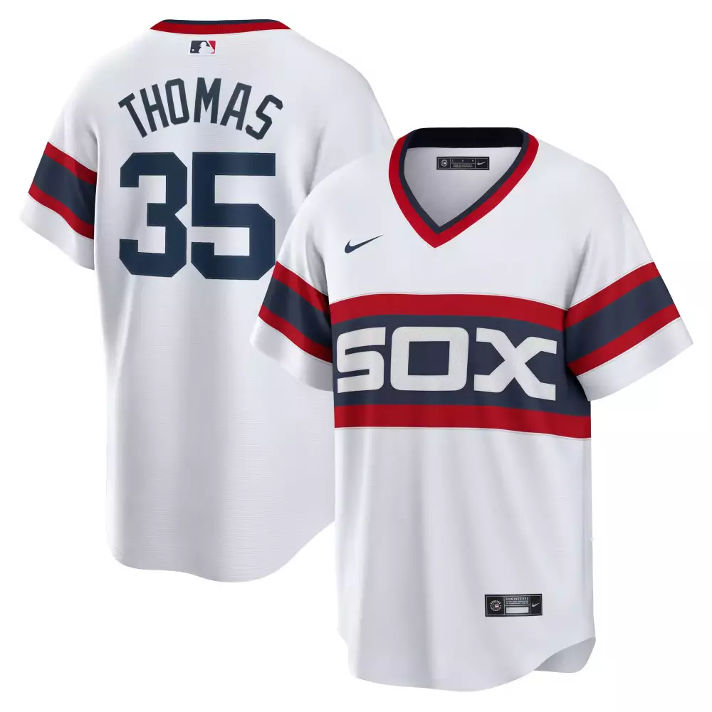 Frank Thomas 35 White Sox Jersey Men Navy Red Throwback Cool Base Collection All