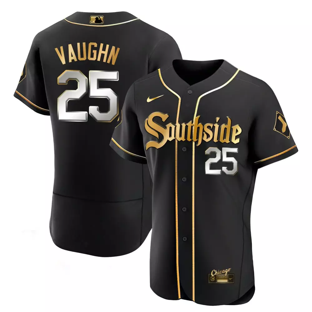 Andrew Vaughn 25 Southside Jersey Black Chicago Gold Silver Flex Limited All Stitched