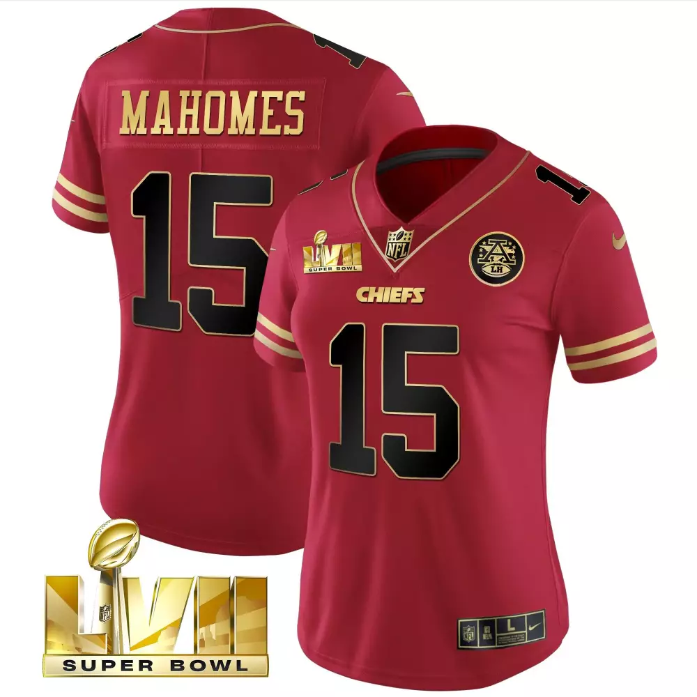 Mahomes Lvii 15 Chiefs Jersey Red Super Bowl Men Player Gold Black All Stitched Vapor