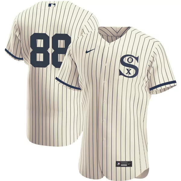 White Sox 88 Chicago Jersey Cream Men Throwback Navy Blue Flex Base All Stitched