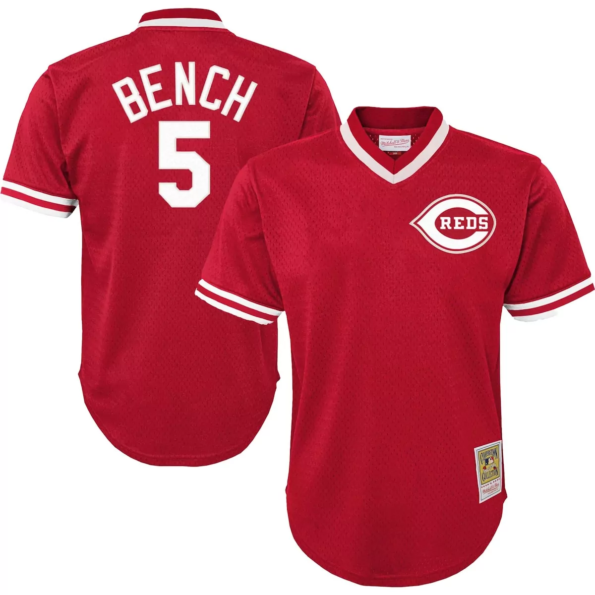 Johnny Bench 5 Reds Jersey Red Cooperstown Collection Mitchell Ness Baseball Men