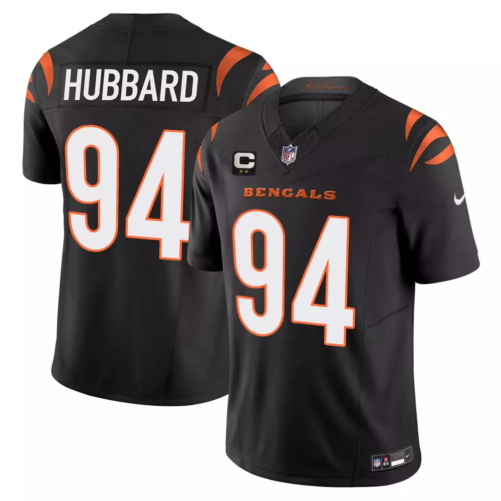 Hubbard 94 Bengals Jersey Black Null Men Standard Orange White Stitched