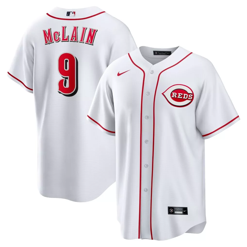 Matt Mclain 9 Reds Jersey White Men Red Home Replica