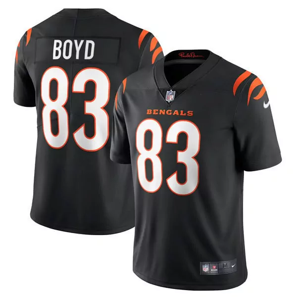 Tyler Boyd 83 Bengals Jersey Black Men Authentic Orange White Vapor Limited All Stitched