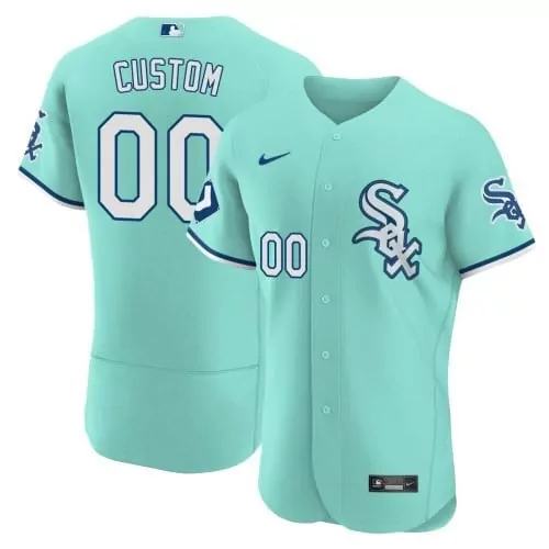Custom Chicago White Sox Jersey Teal Men Navy Flex Collection All Stitched