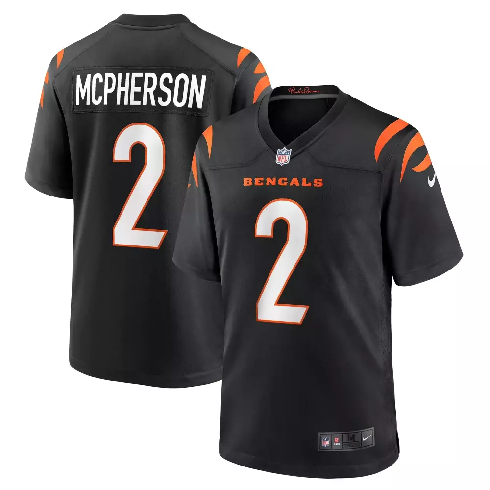 Evan Mcpherson 2 Bengals Jersey Black Men Authentic Orange White All Stitched