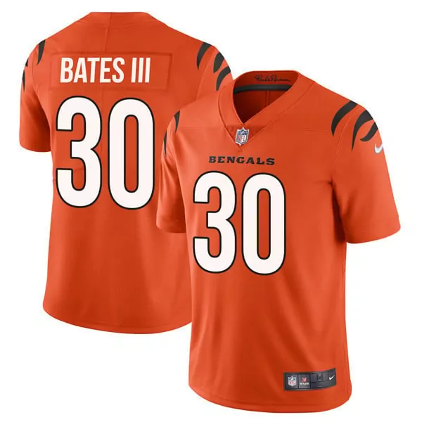 Jessie Bates Iii 30 Bengals Jersey Orange Men White Black Vapor Limited All Stitched