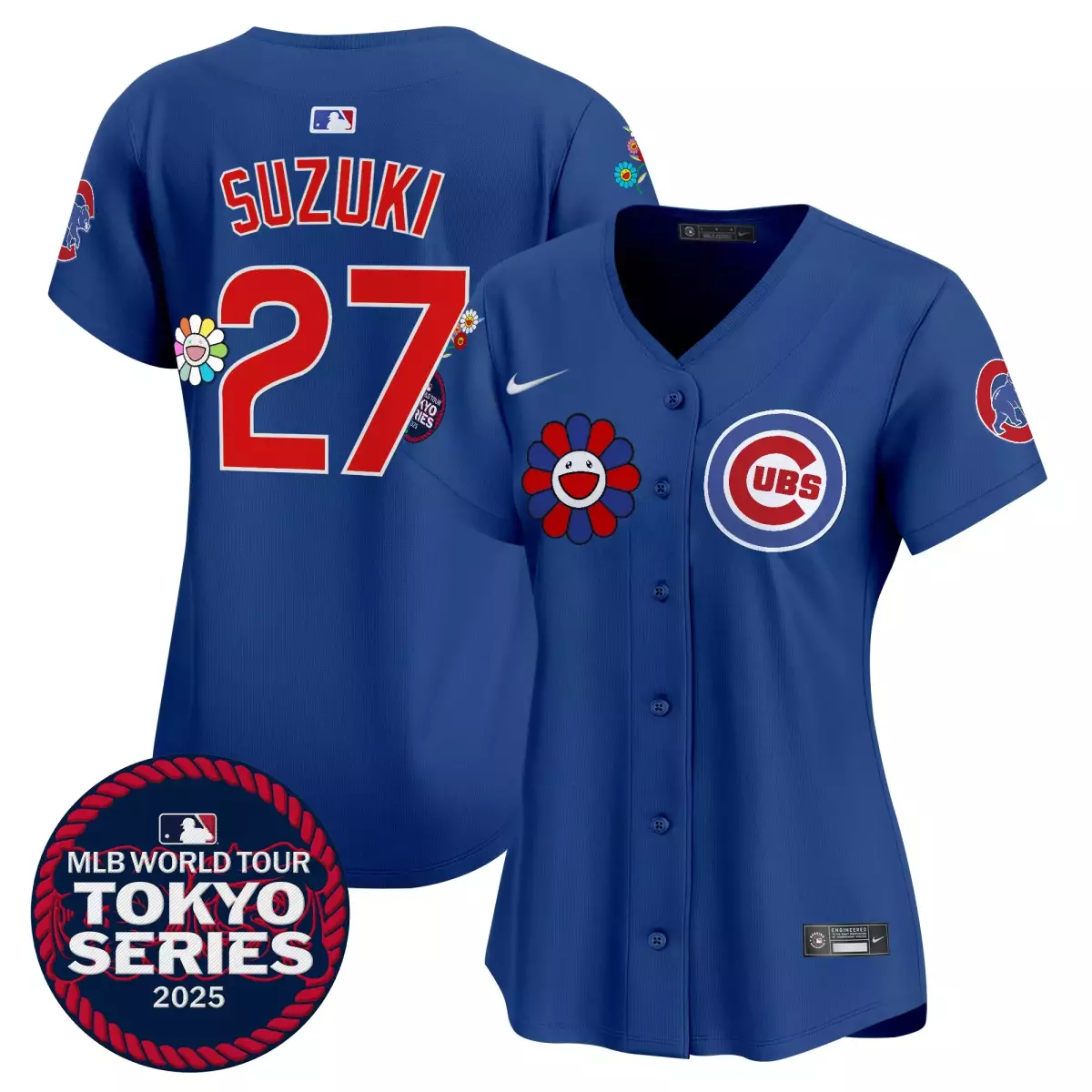 Suzuki Tokyo 27 Cubs Jersey Blue Men Red White Vapor Premier Limited Stitched