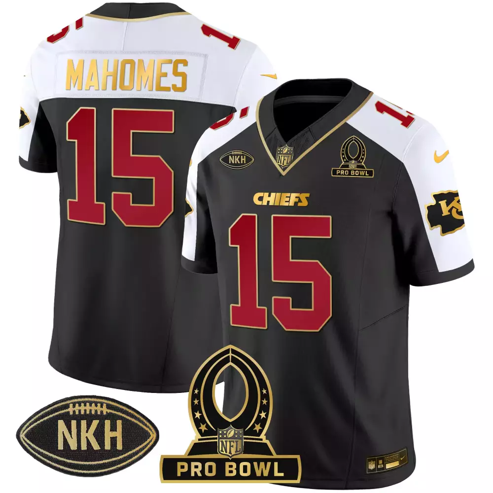 Mahomes Male 15 Chiefs Jersey Black Pro Bowl Nkh Men NFL White Red Gold All Stitched