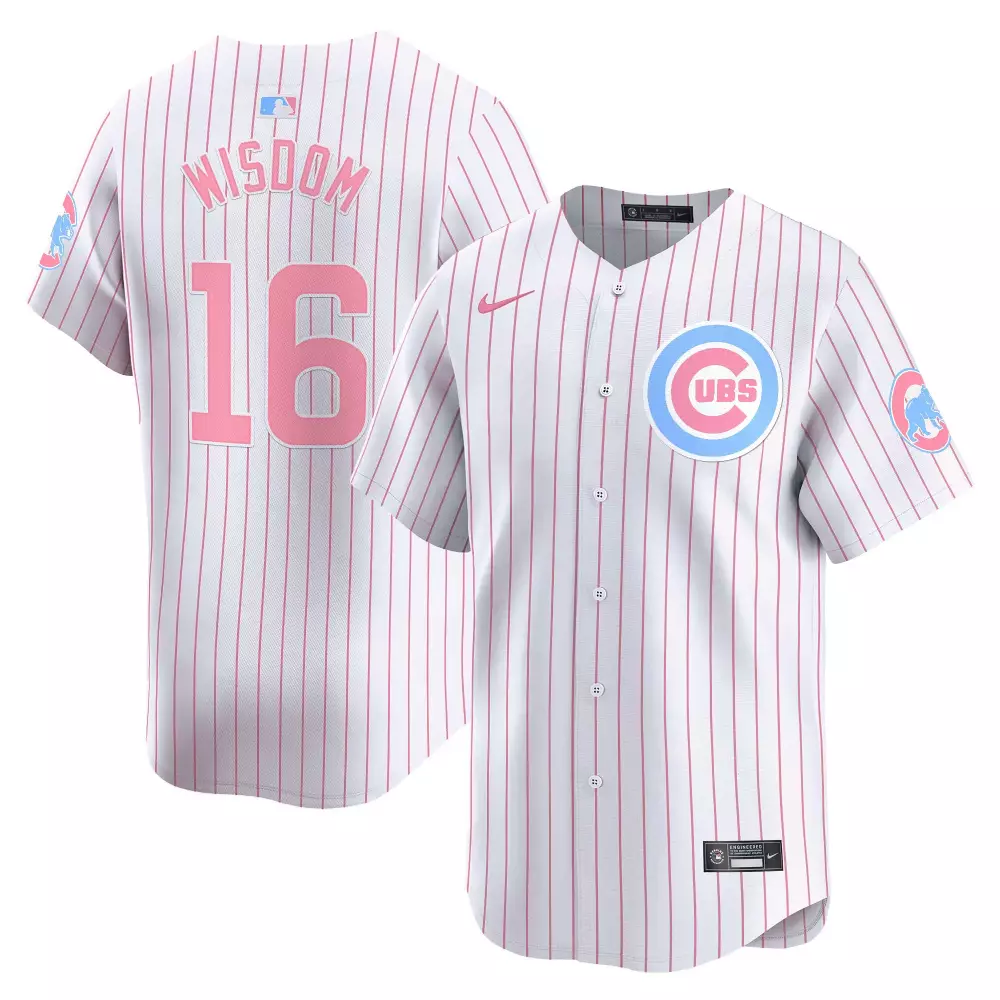 Patrick Wisdom 16 Cubs Jersey White Men Split Design Pink Unisex Vapor Premier Limited