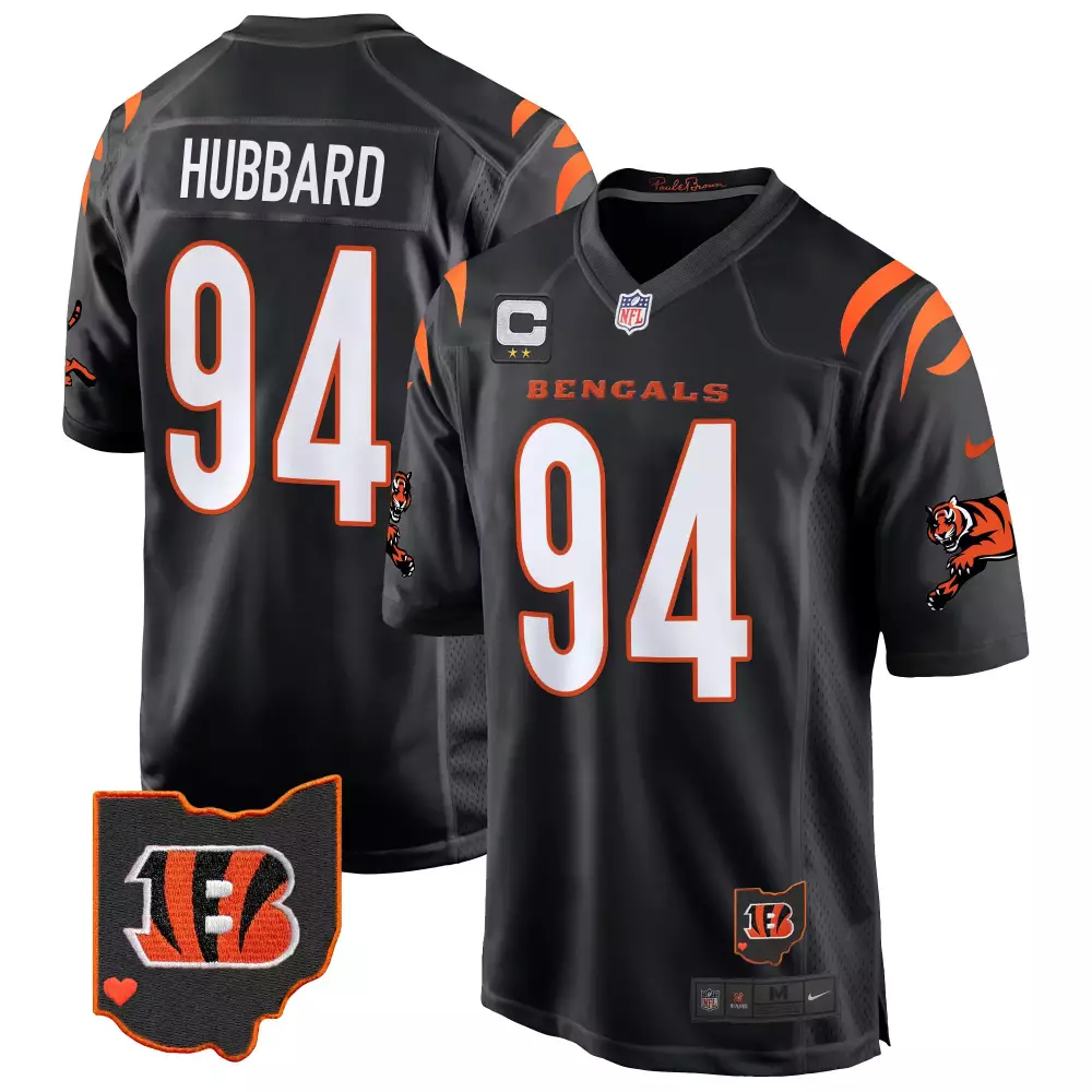 Sam Hubbard 94 Bengals Jersey Black Paule Brown Ohio Heart Captain Men Orange White