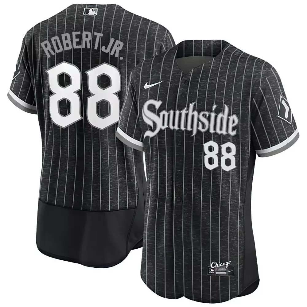 Luis Robert 88 Chicago White Sox Jersey Black City Connect Men Split Design Grey