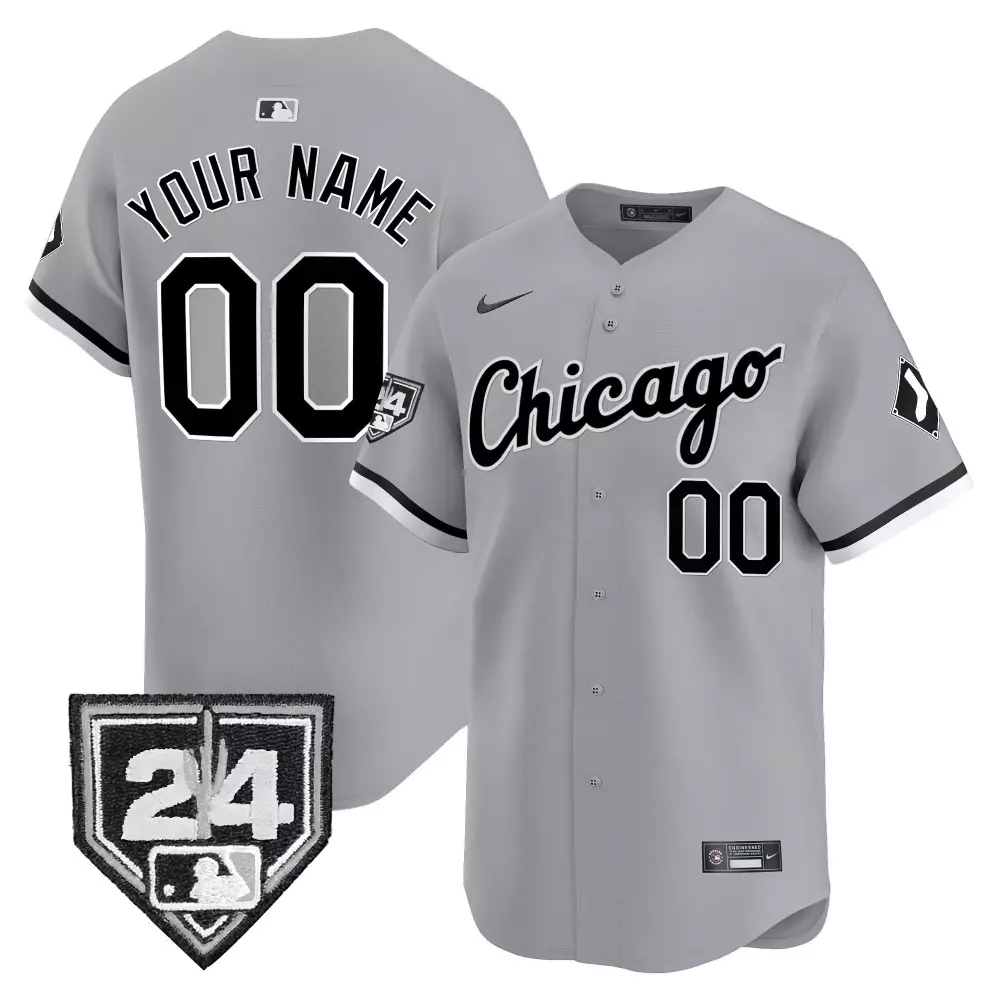 Custom Chicago White Sox Jersey Gray Black Vapor Premier Limited All Stitched
