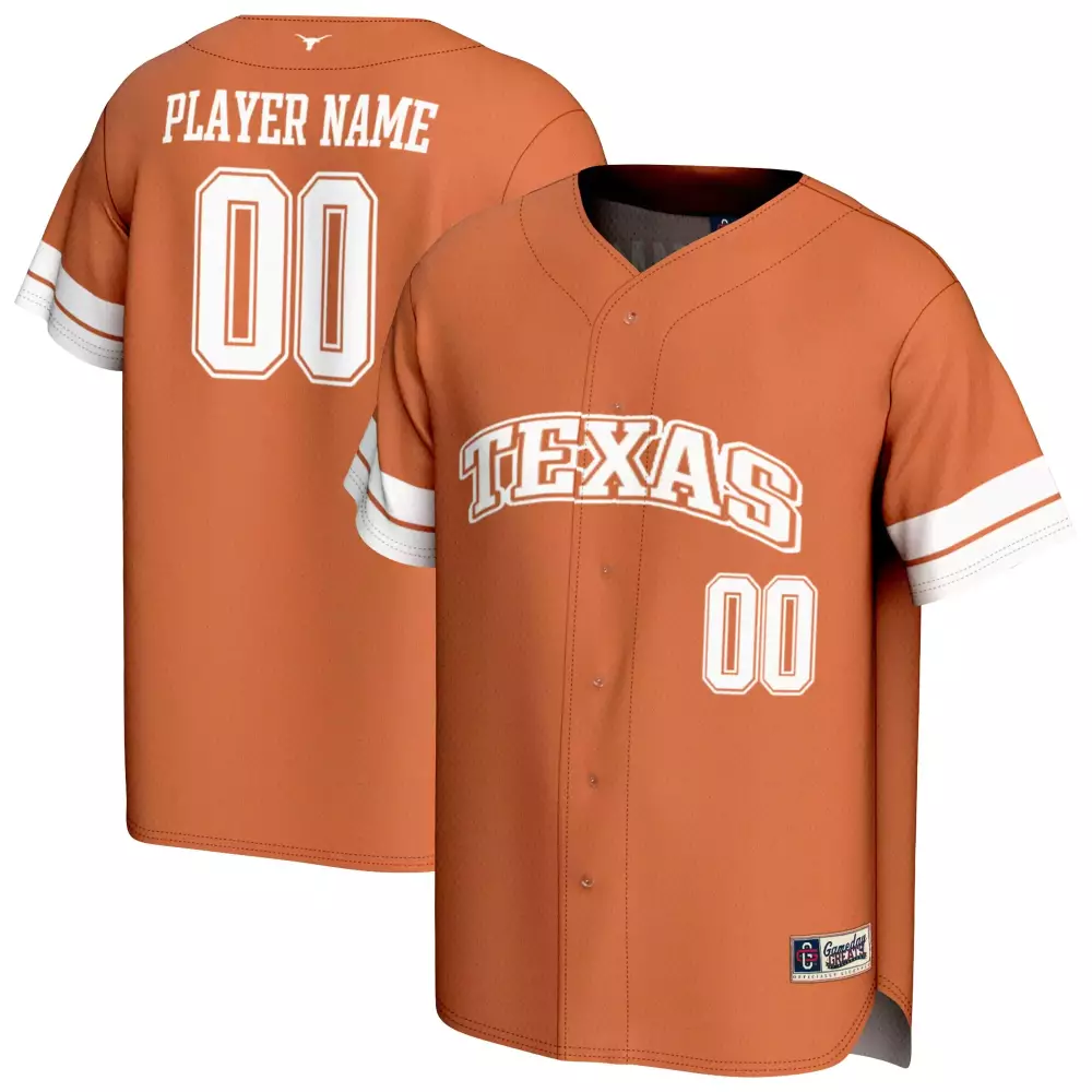 Texas Jersey Orange White Custom All Stitched Vapor