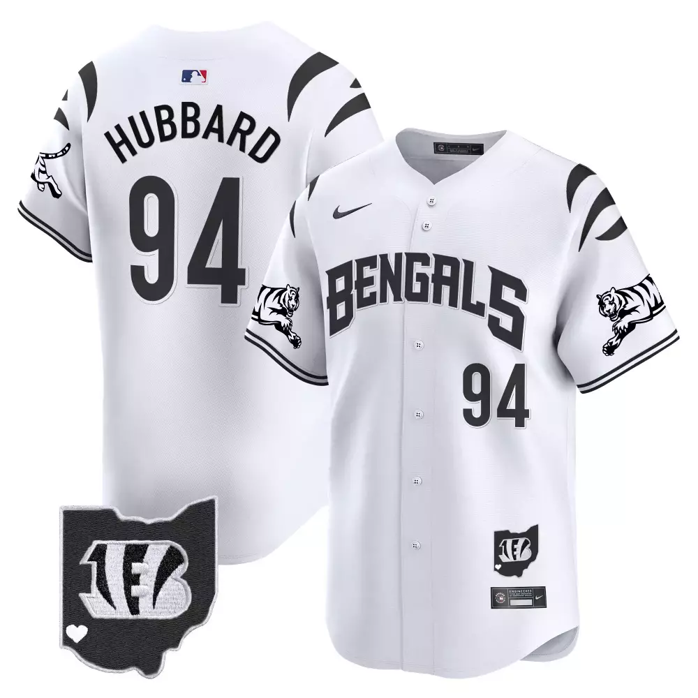 Sam Hubbard 94 Bengals Jersey White Ohio Men Black Limited Vapor Premier All Stitched