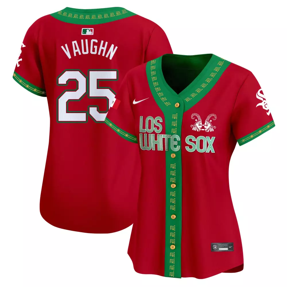 Andrew Vaughn 25 Los White Sox Jersey Red Custom Design Green Vapor Premier Limited