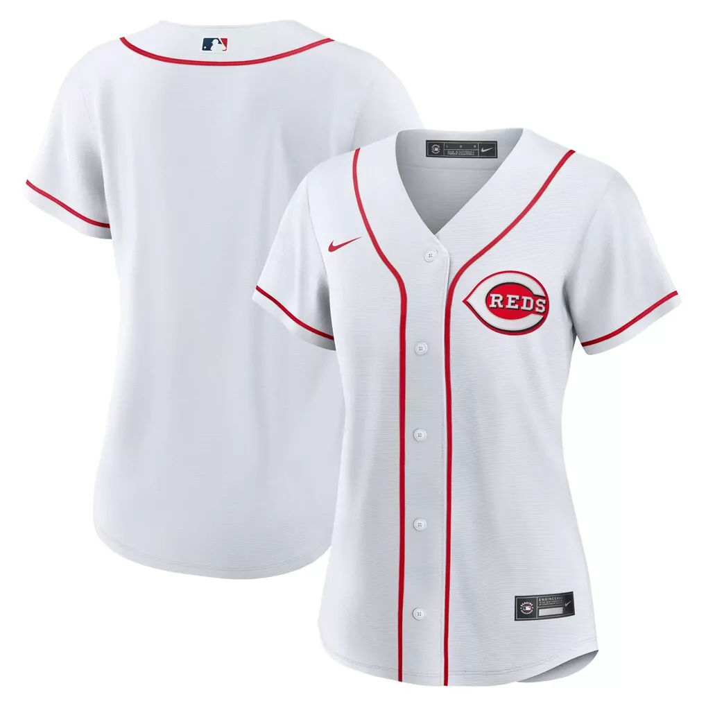 Cincinnati Reds Jersey White Women Red Home Replica