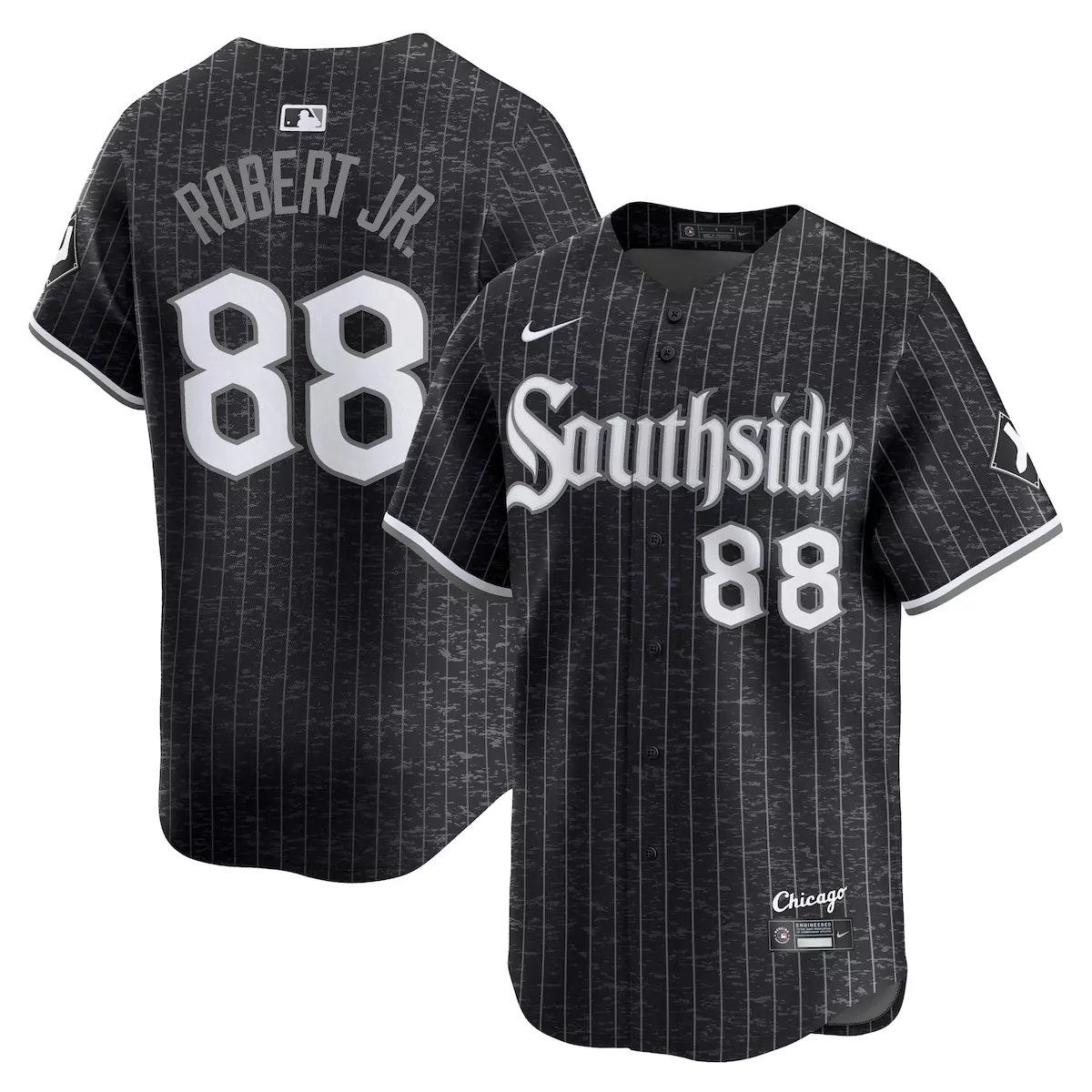 Luis Robert Jr. 88 Jersey Black City Connect Chicago White Sox Men Split Design Gray