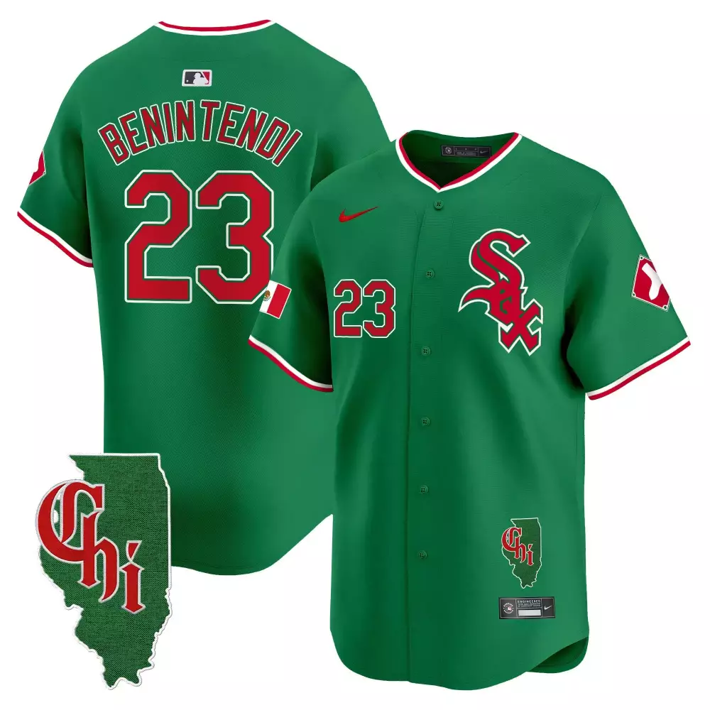 Andrew Benintendi 23 Jersey Green City Connect Chicago White Sox Mexico Flag Illinois State Chi