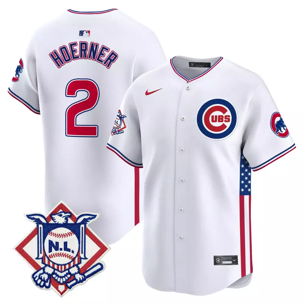 Nico Hoerner 2 Cubs Jersey White City Connect N.l. Men Alternate Split Design Red
