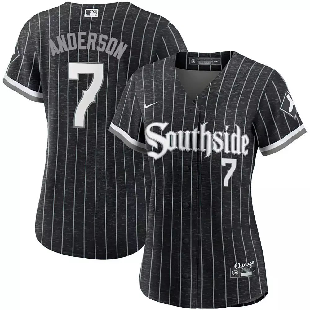 Tim Anderson 7 Chicago White Sox Jersey Black City Connect Men Split Design Grey
