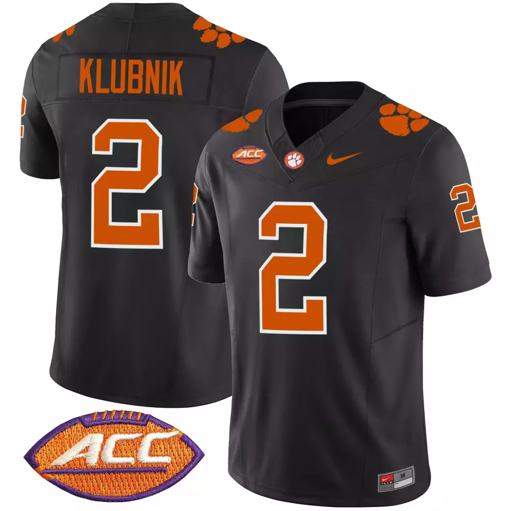 Cade Klubnik 2 Clemson Tigers Jersey Black Men Orange Vapor Limited v2 All Stitched