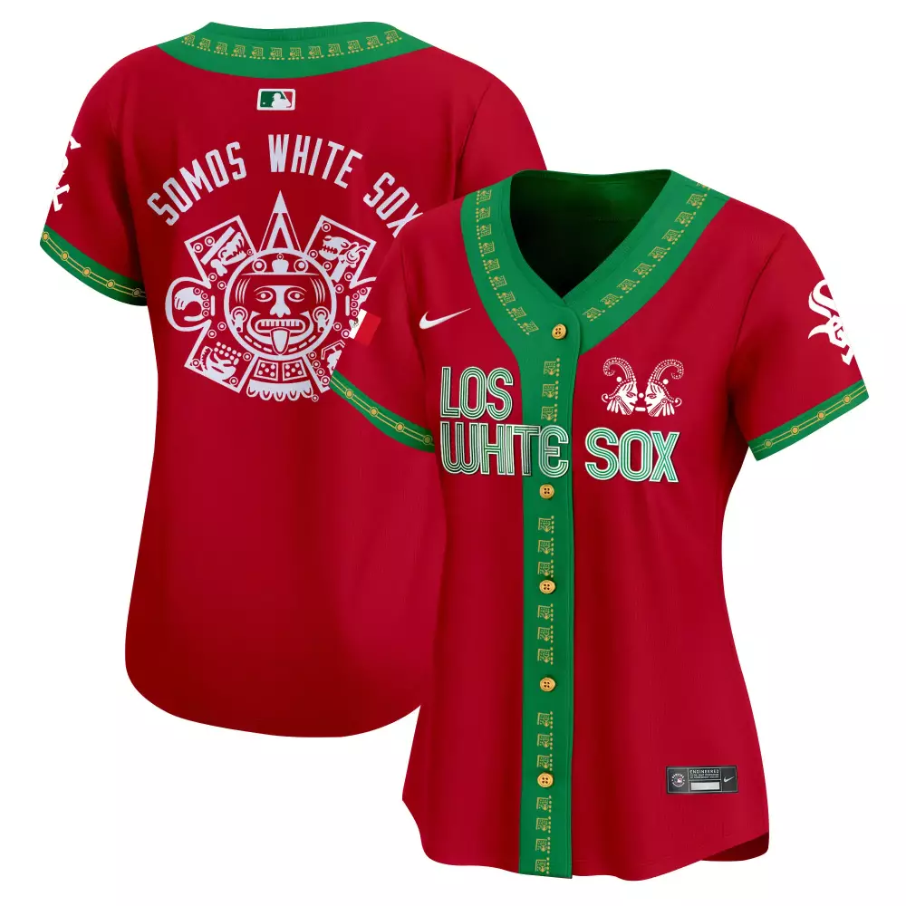 Custom Chicago White Sox Jersey Red Women Design Green Vapor Premier Limited All
