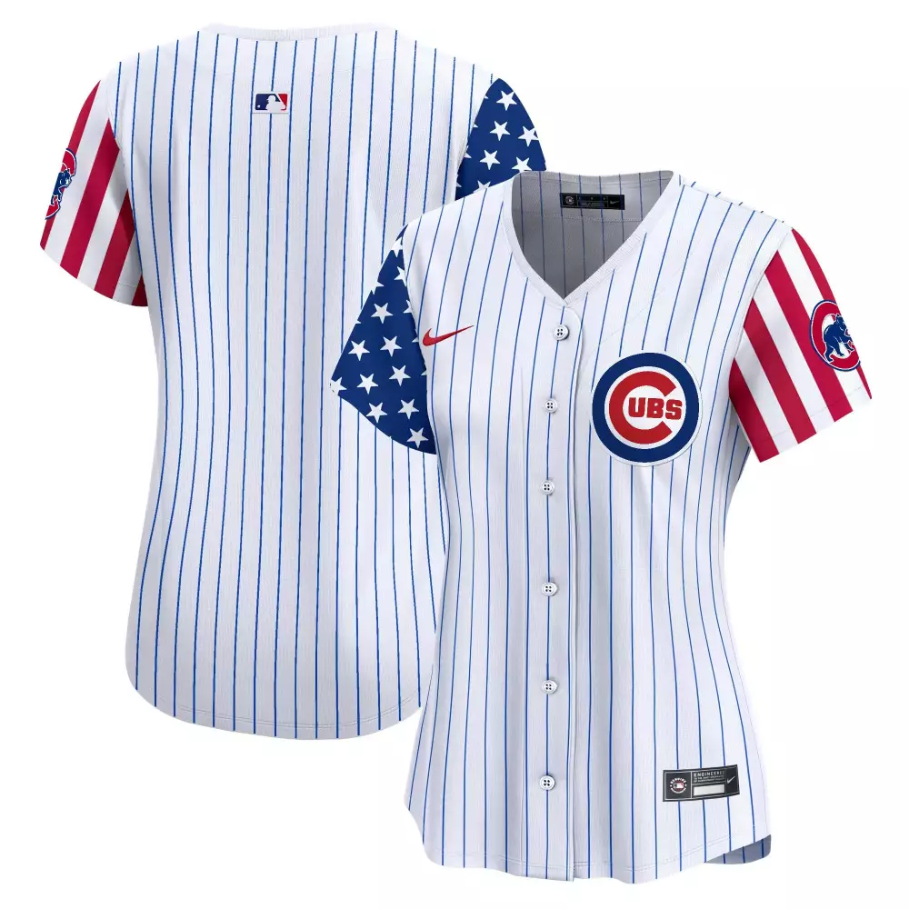 Bryant 17 Cubs Jersey White Stars And Stripes Women Alternate Split Design Blue Red