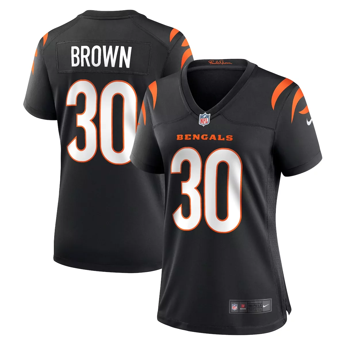 Brown 30 Bengals Jersey Black Women Game Orange White