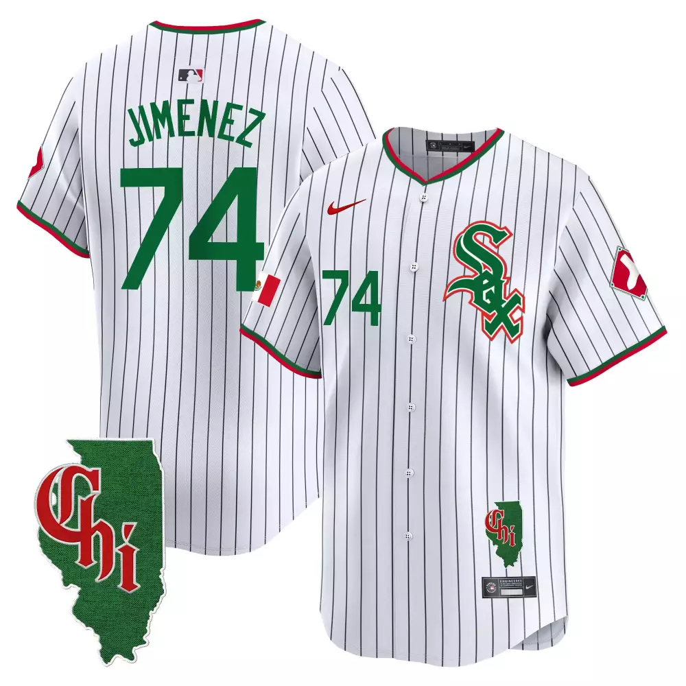 Eloy Jimenez 74 Chicago White Sox Jersey City Connect Mexican Flag Illinois State Outline