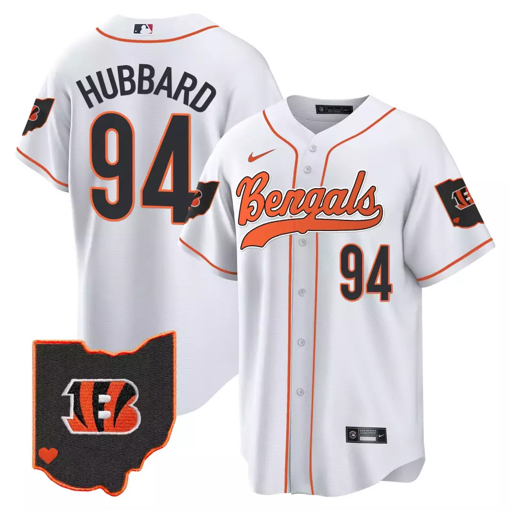 Sam Hubbard 94 Bengals Jersey White City Connect Ohio State Outline Heart Men Orange