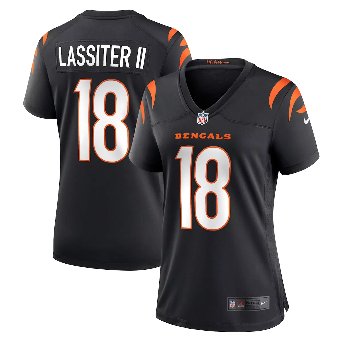 Harris Ii 18 Bengals Jersey Black Women Replica Orange White Game