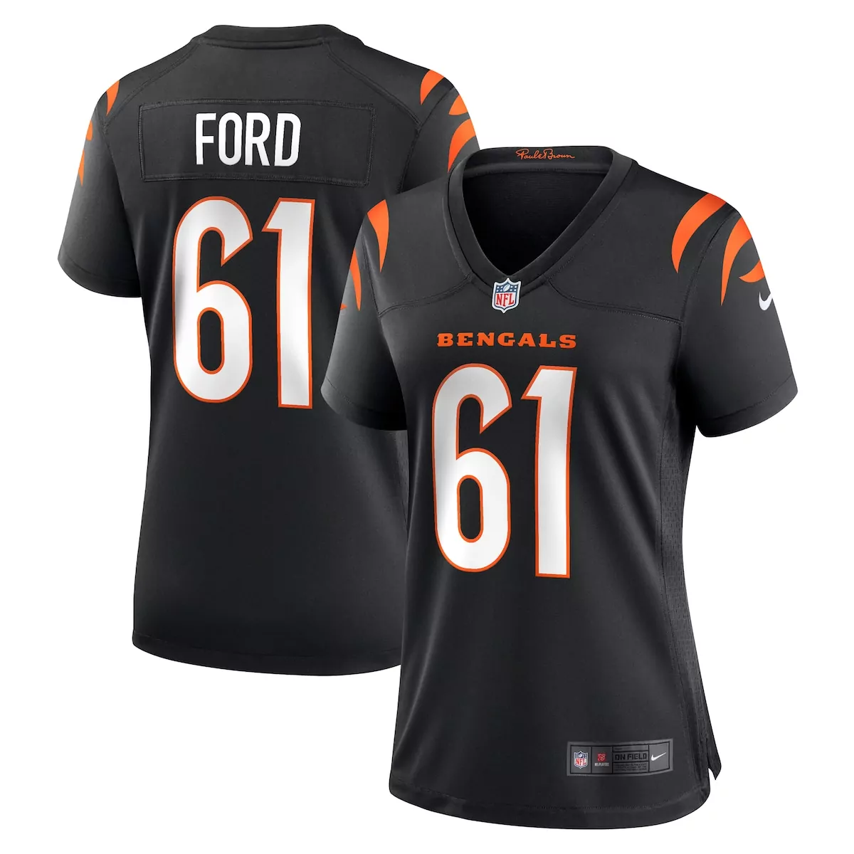 Cody Ford 61 Bengals Jersey Black Men Replica Orange White Game Cody Ford 61 Bengals Jersey Black Men Replica Orange White Game