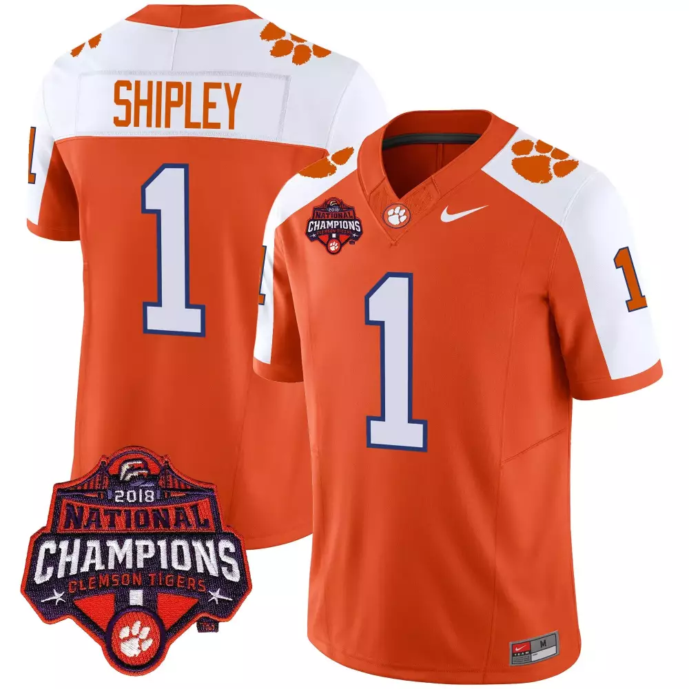 Will Shipley 1 Clemson Tigers Jersey Orange Men White Blue All Stitched Vapor