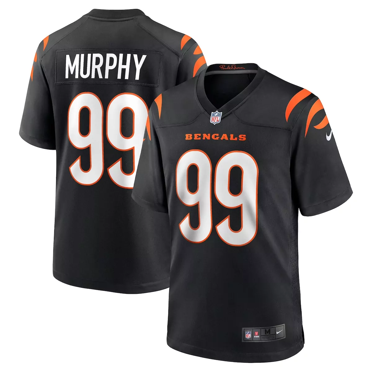 Myles Murphy 99 Bengals Jersey Black Men Game Orange White