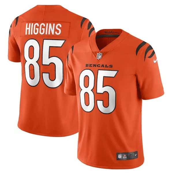 Tee Higgins 85 Bengals Jersey Orange Men Black White Vapor All Stitched