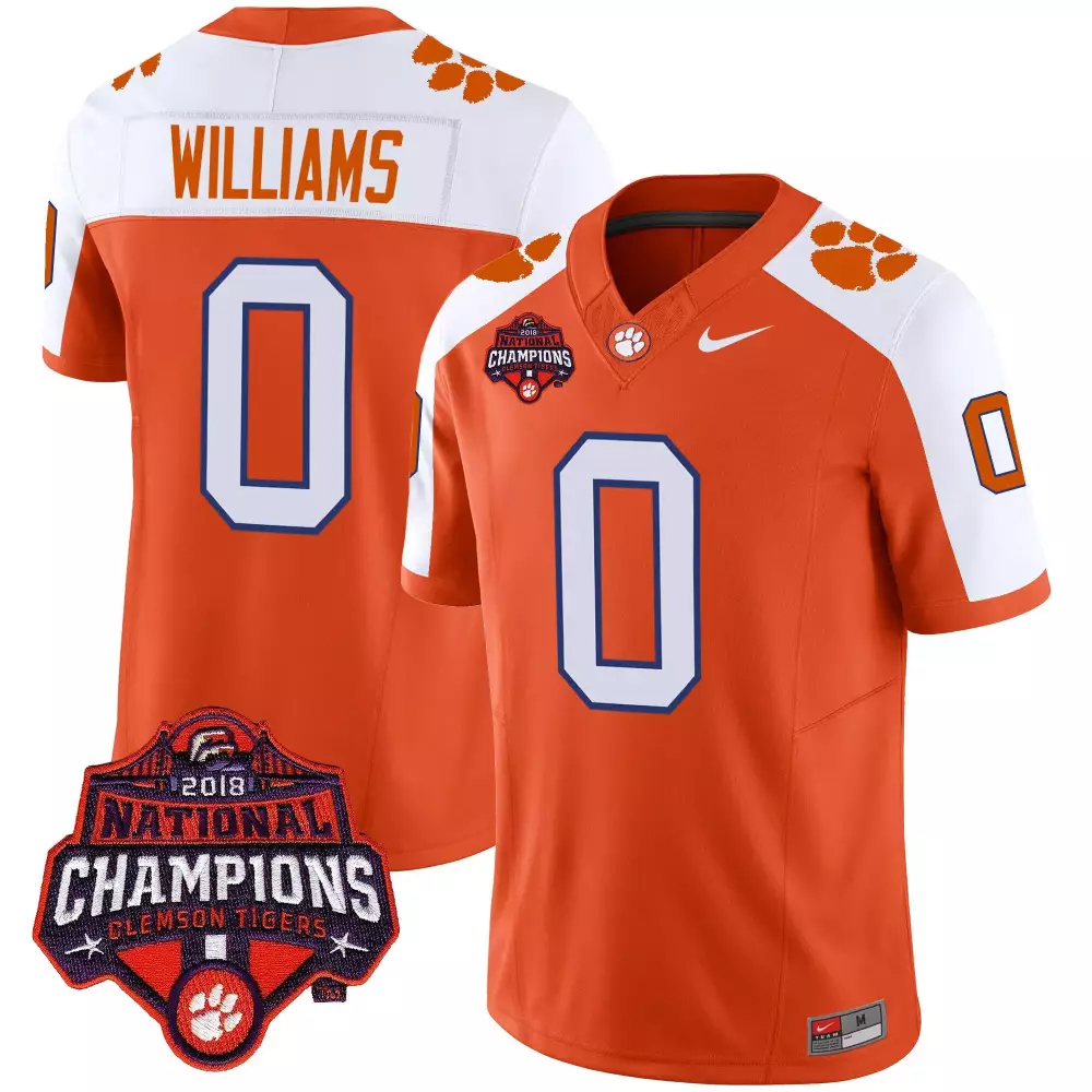 Antonio Williams Clemson Tigers Jersey Orange National Champions Men White Blue Alternate