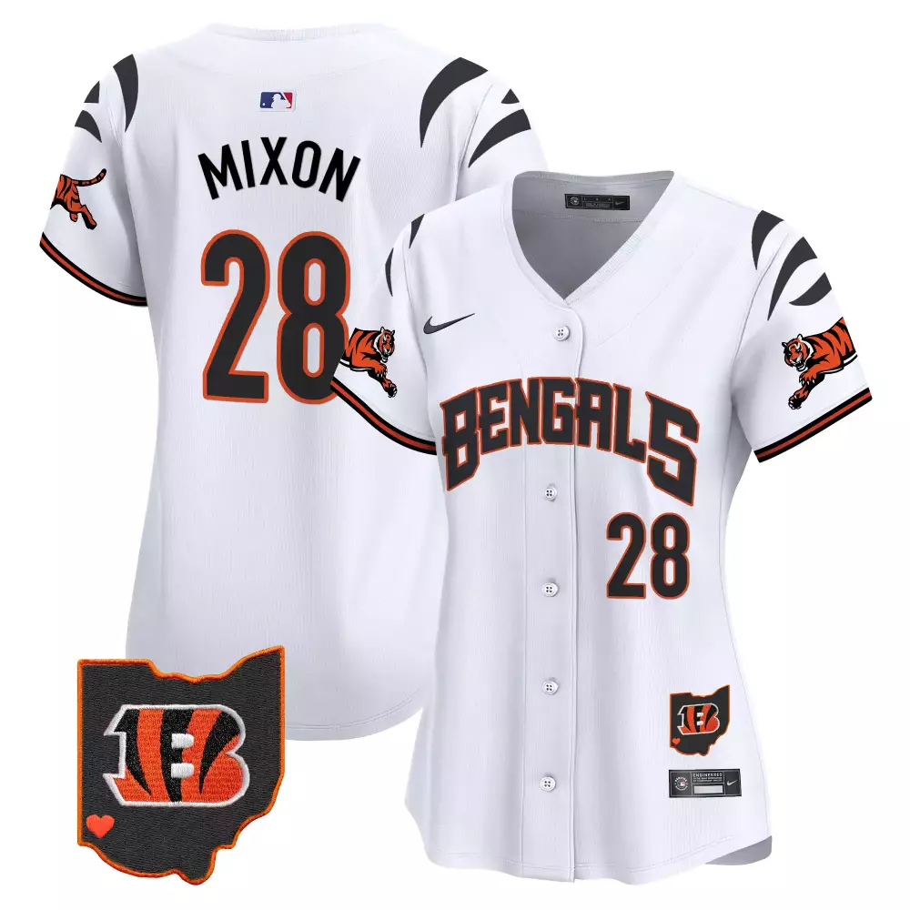 Joe Mixon 28 Bengals Jersey White Ohio Shape Heart Men Black Orange Vapor Premier