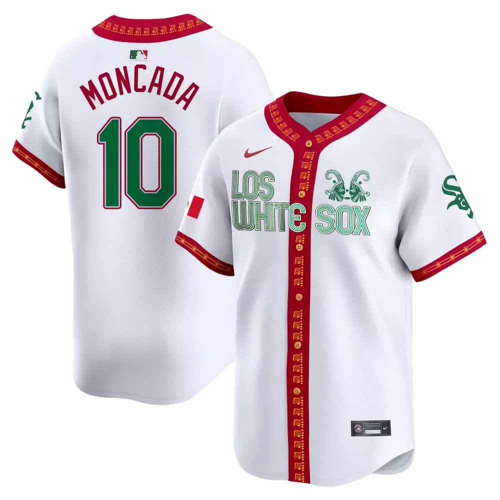Yoan Moncada 10 Chicago White Sox Jersey City Connect Men Custom Design Red Green