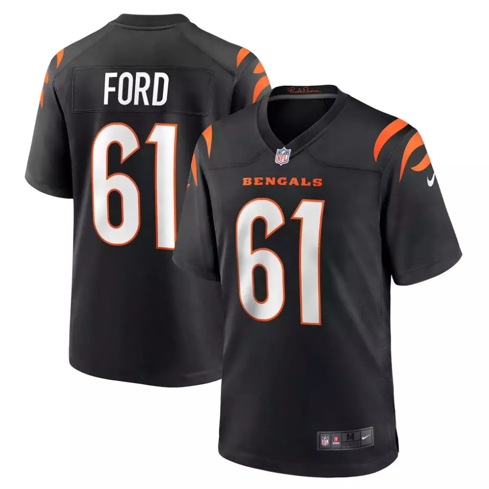 Cody Ford 61 Bengals Jersey Black Men Replica Orange White Game Cody Ford 61 Bengals Jersey Black Men Replica Orange White Game