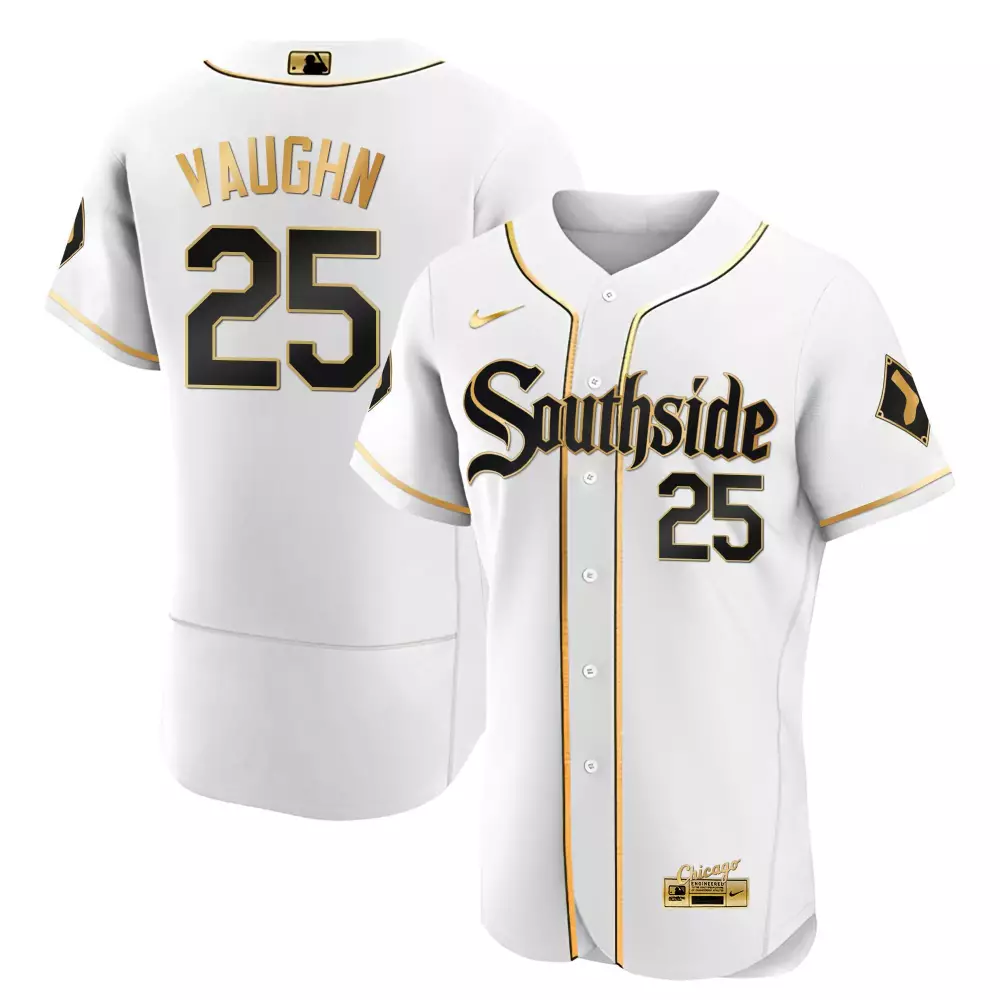 Andrew Vaughn 25 Southside Jersey White Chicago Engineered Men Black Gold Flex Limited