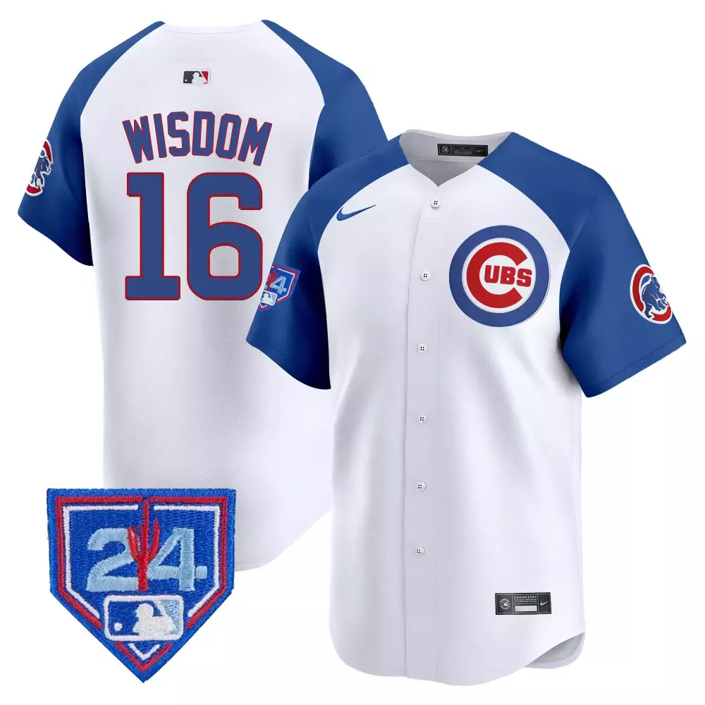 Patrick Wisdom 16 Cubs Jersey White Men Blue Red Alternate Vapor Premier Limited