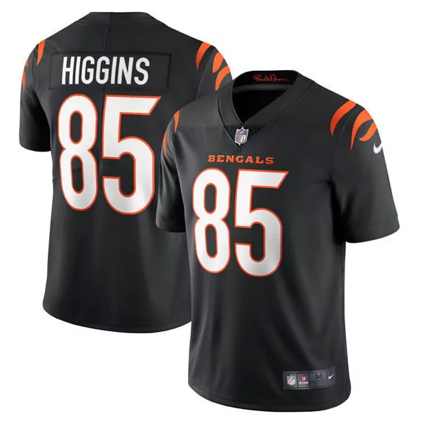 Tee Higgins 85 Bengals Jersey Black Men Replica Orange White Vapor Limited All Stitched