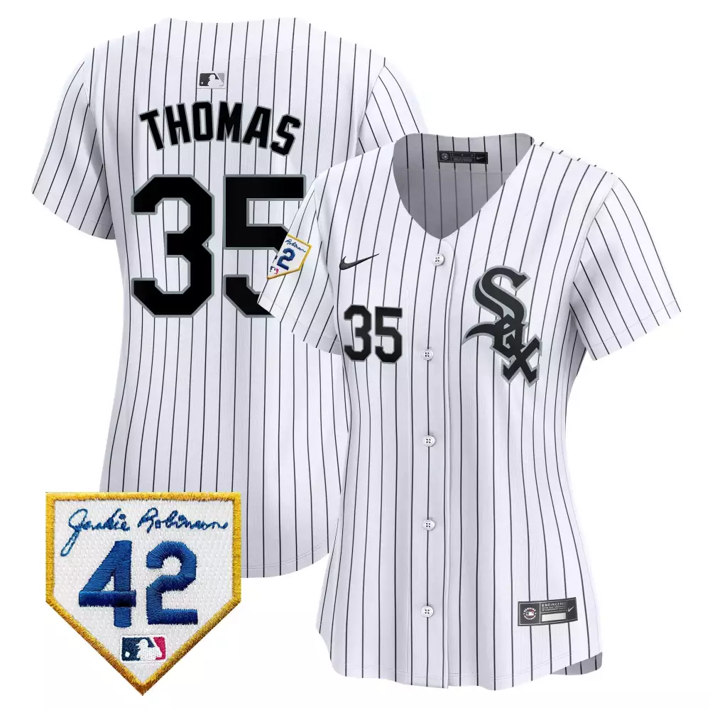 Frank Thomas 35 Chicago White Sox Jersey Jackie Robinson Day 42 2023 Men Black Vapor