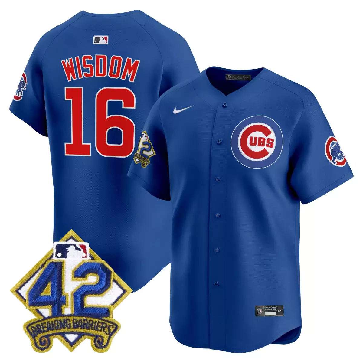 Patrick Wisdom 16 Cubs Jersey Blue 42 Breaking Barriers Men Red White Vapor Premier