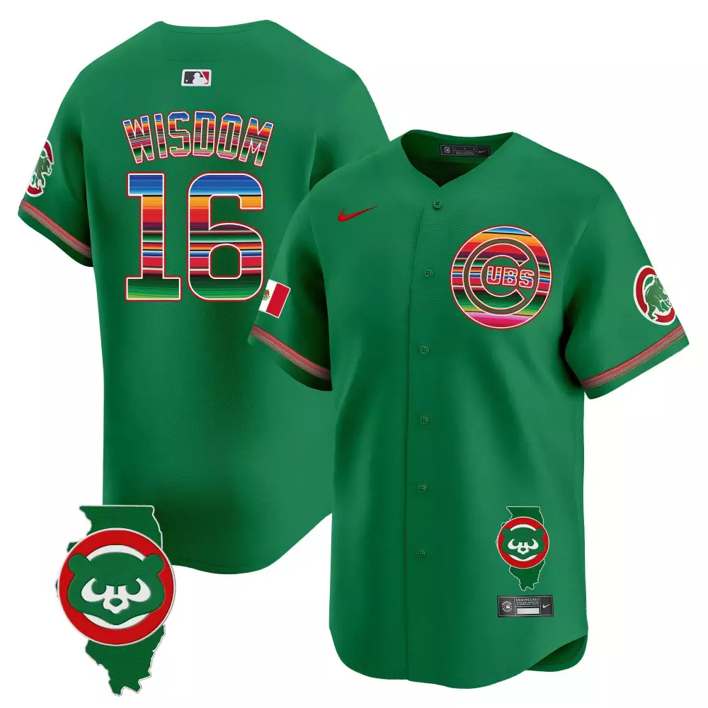 Patrick Wisdom 16 Cubs Jersey Green City Connect Mexican Flag 2024 Men Alternate