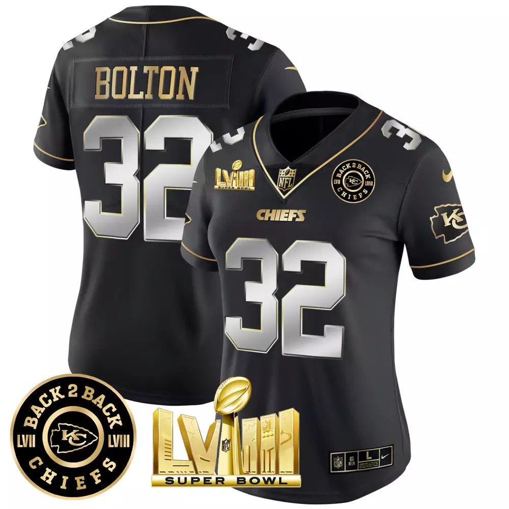 Nick Bolton 32 Chiefs Jersey Black Super Bowl Lviii Champions Lvii 2023 Women Player