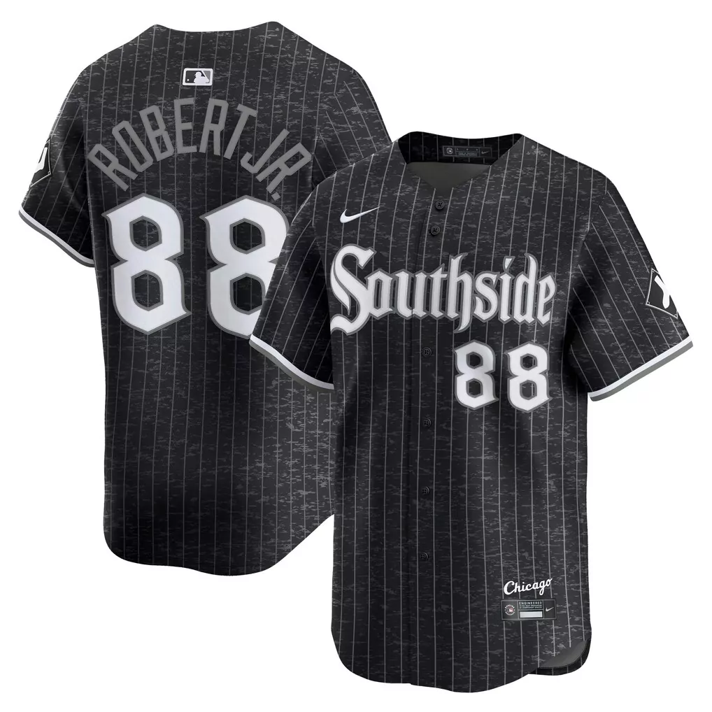 Luis Robert Jr. 88 Jersey Black City Connect Chicago White Sox Men Split Design Grey