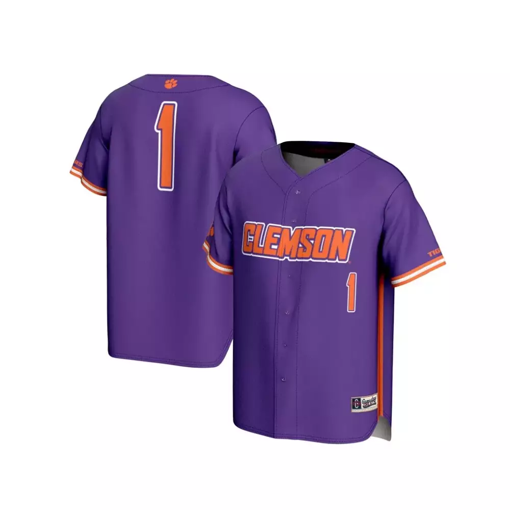 Clemson Tigers 1 Jersey Purple Paw Men Orange White Gameday Unisex Fashion