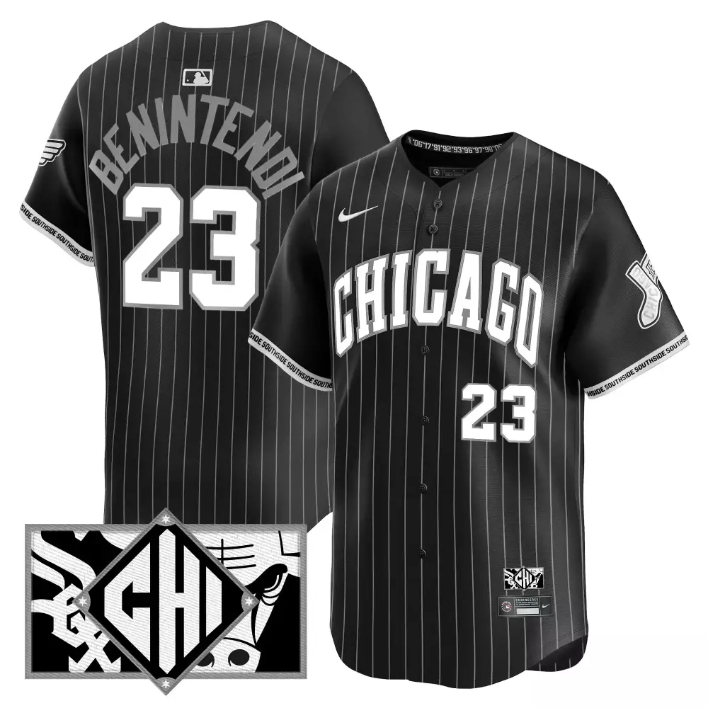 Andrew Benintendi 23 Jersey Black Chicago White Sox Player Number Men Split Design